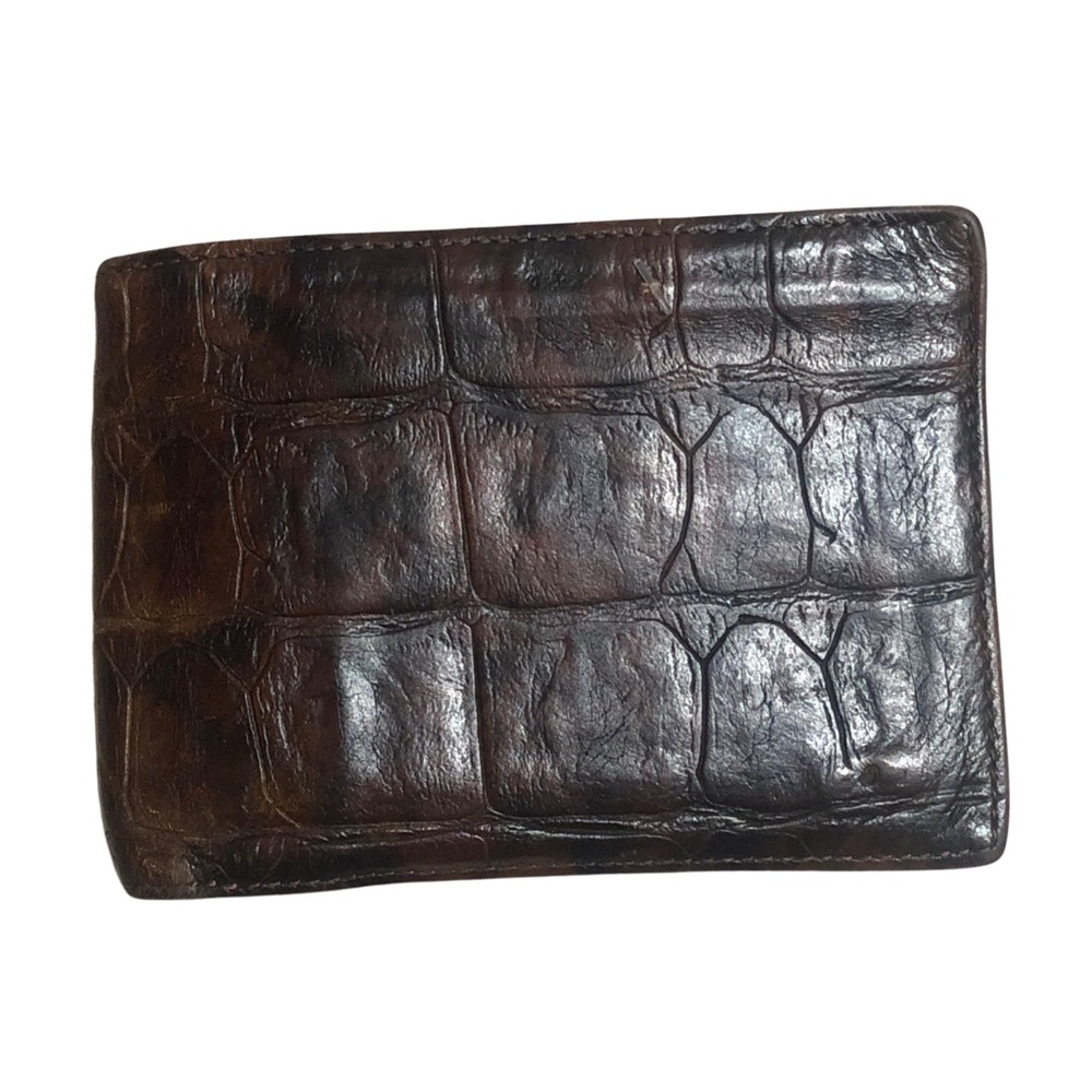 Braun Buffel Croc look leather wallet